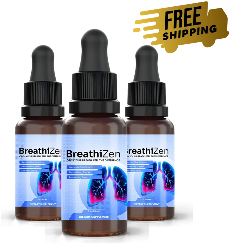 Three BreathiZen liquid dropper bottles